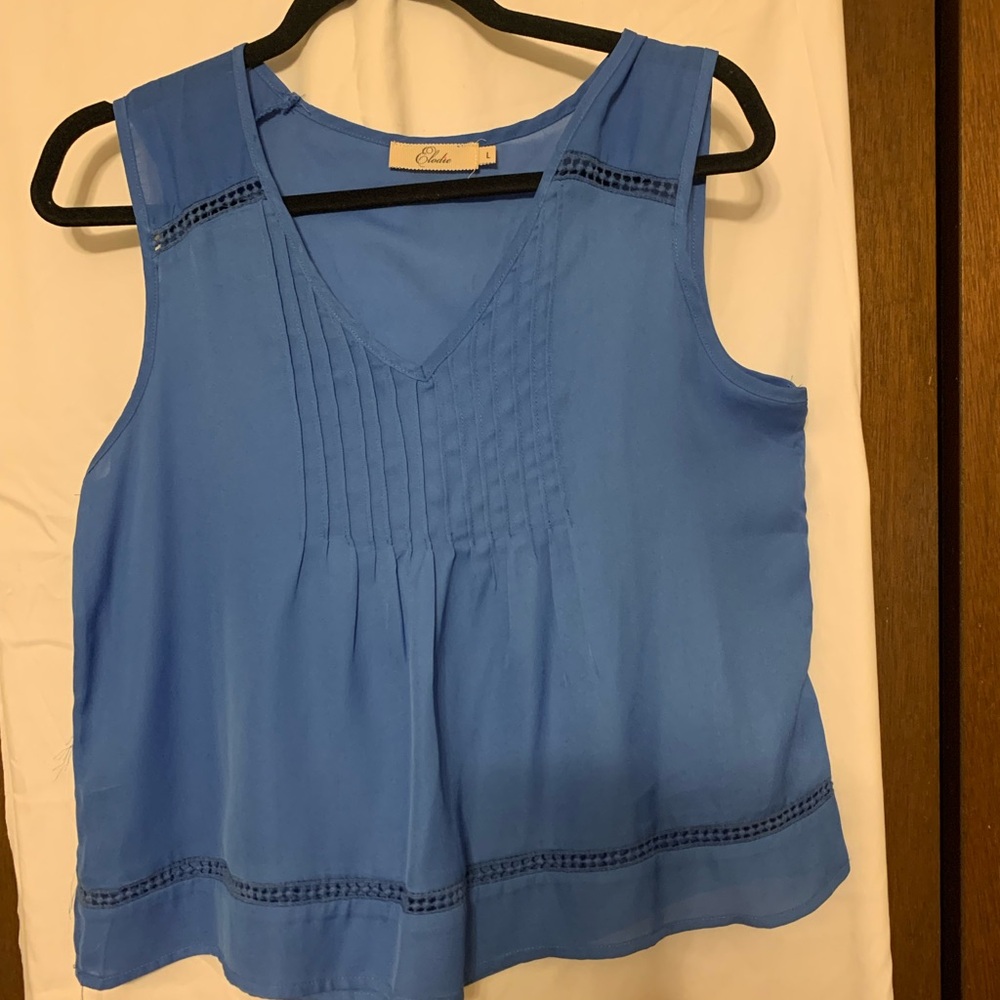 Elodie Blue Sleeveless Blouse